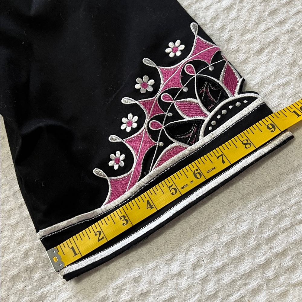 Bob Mackie Wearable Art Black, Pink Floral Embroidered Retro Zip Jacket Size 3X - Picture 16 of 16